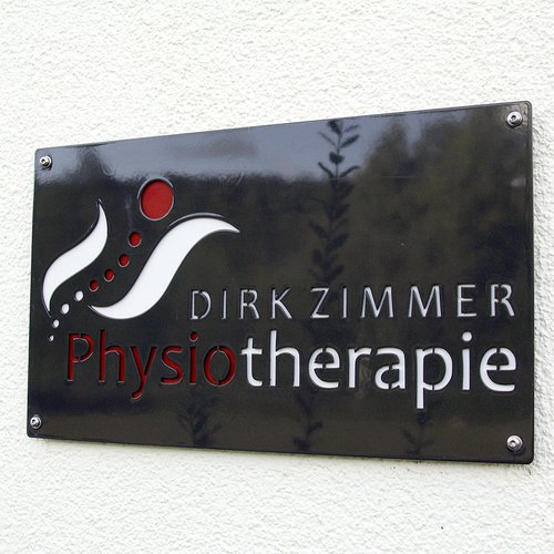 Praxisschild der Physiotherapiepraxis Zimmer