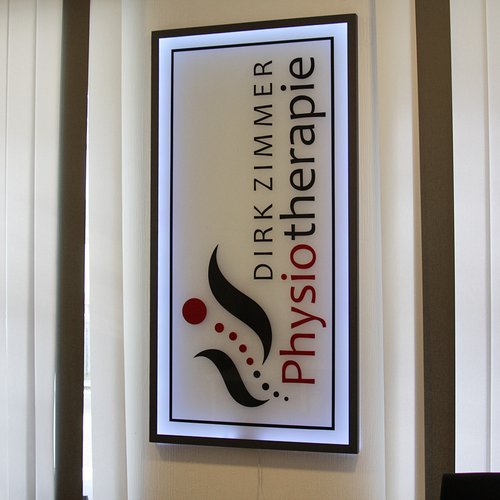 Praxisschild der Physiotherapiepraxis Zimmer